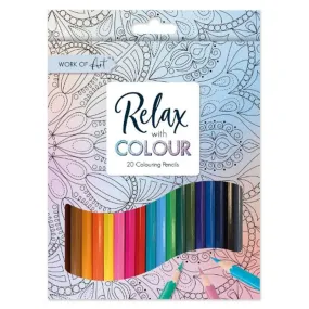 Colour Therapy Pencils - 20 Pack Bright Assorted Colours Art Therapy Drawing