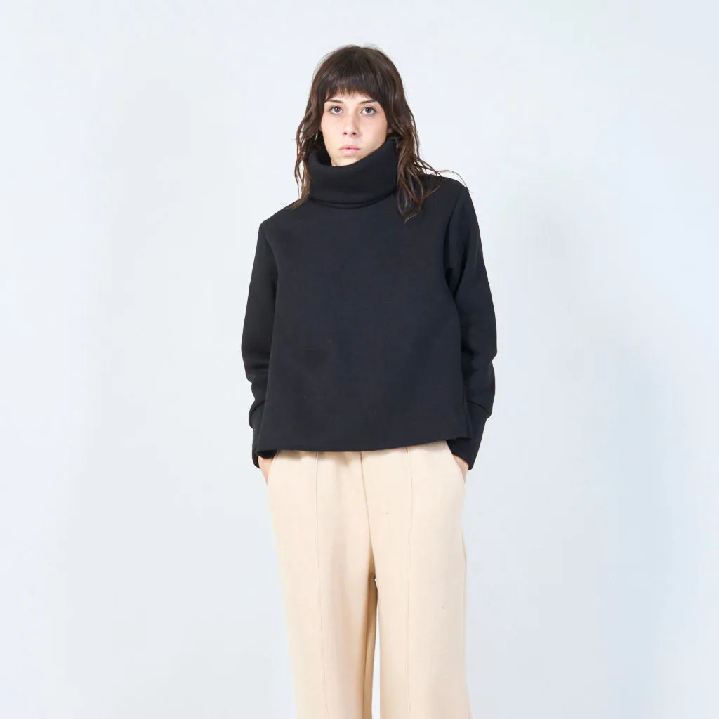 Cropped sweatshirt with wide turtleneck wholesale