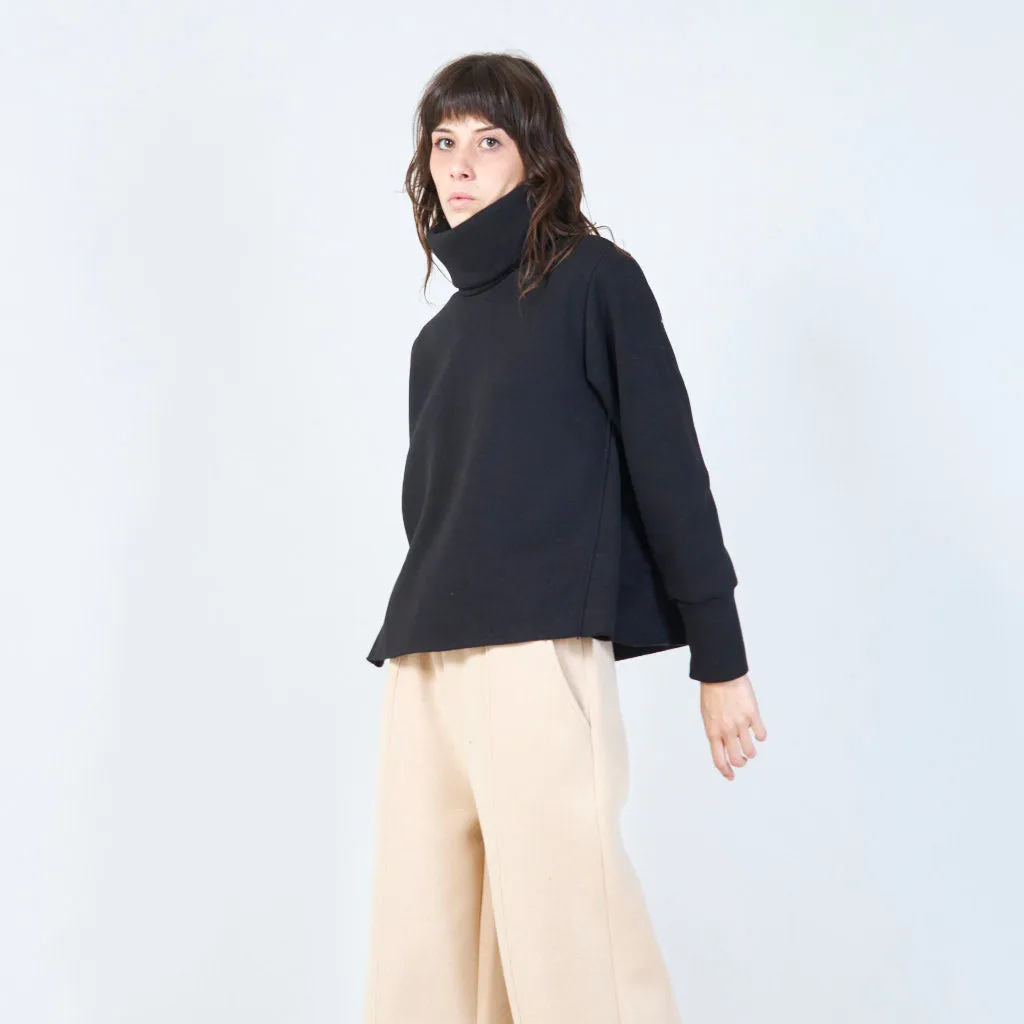 Cropped sweatshirt with wide turtleneck wholesale