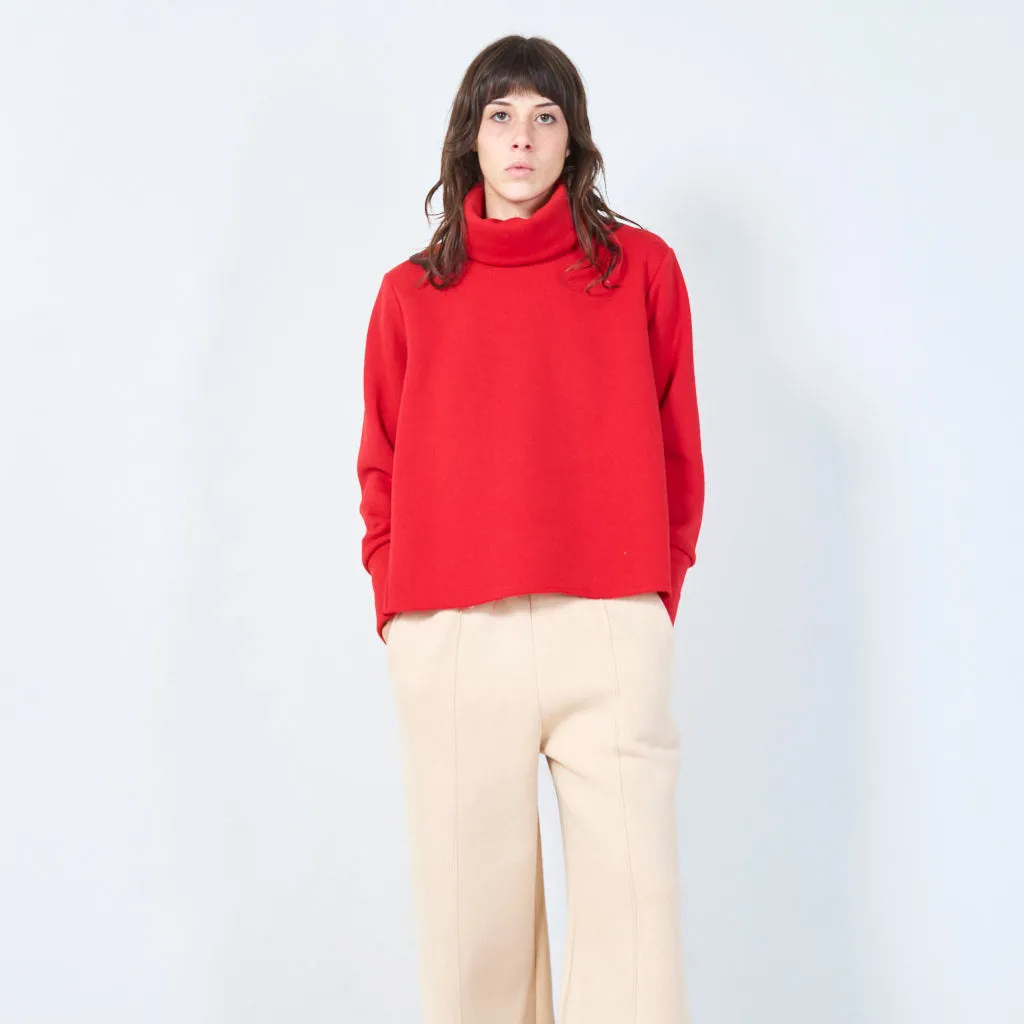 Cropped sweatshirt with wide turtleneck wholesale