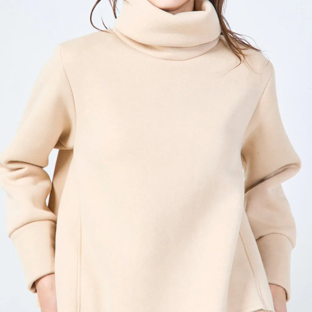 Cropped sweatshirt with wide turtleneck wholesale