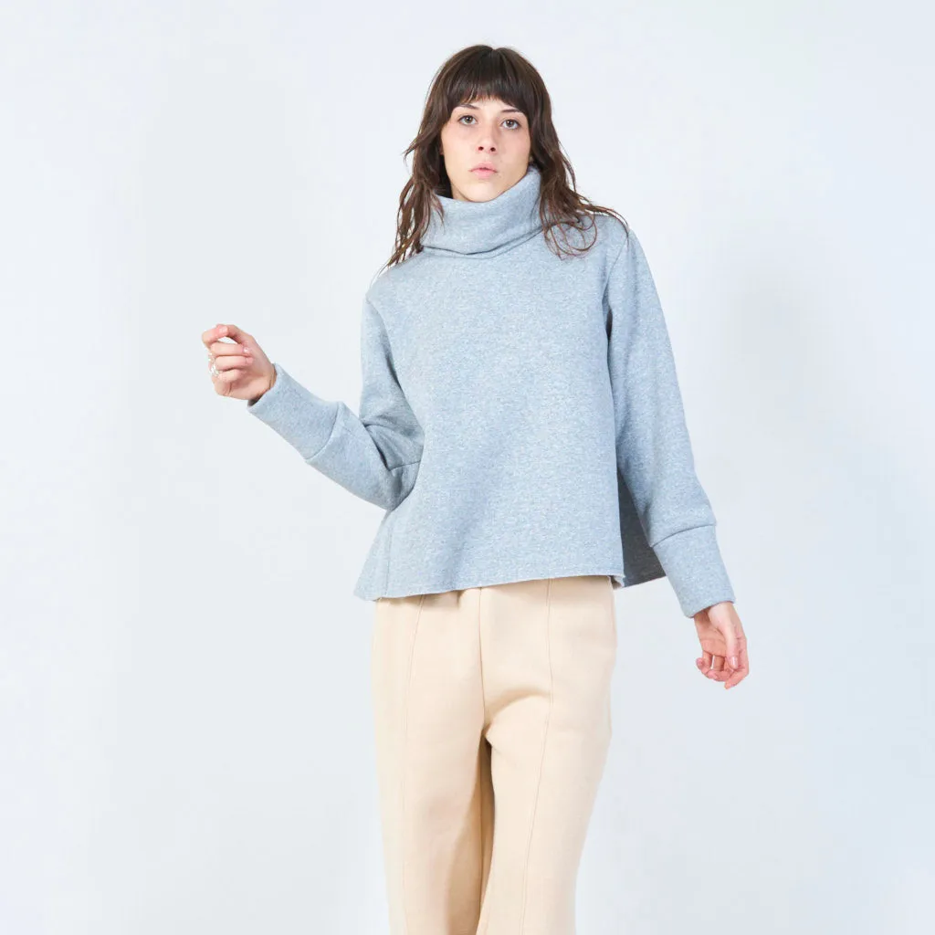 Cropped sweatshirt with wide turtleneck wholesale