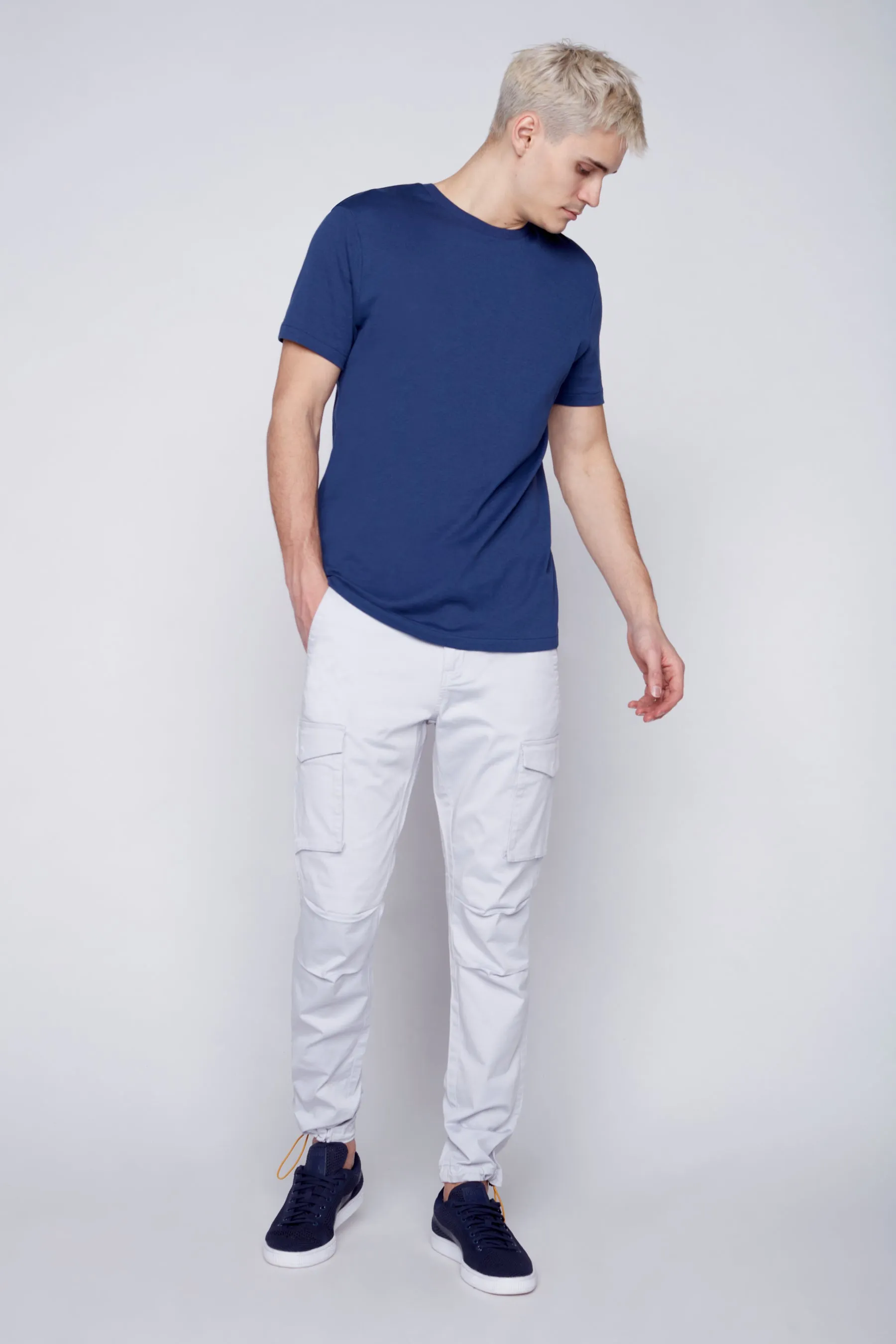 DEAN -  Slim Fit Cargo Chinos (Convertible Joggers) - Frost Blue