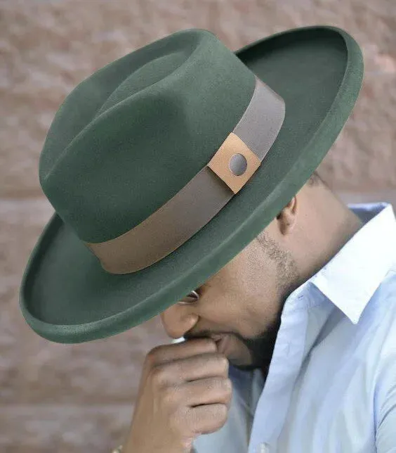 Distinctive Wide Brim Felt Fedora