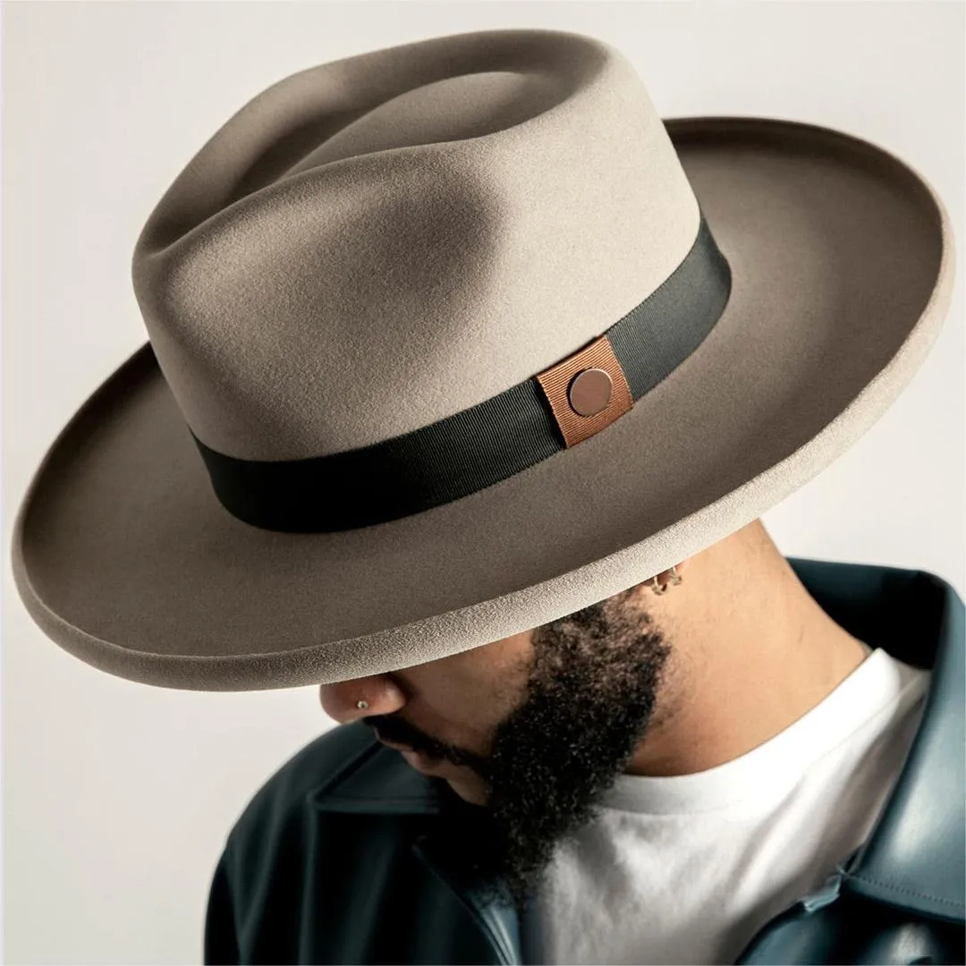 Distinctive Wide Brim Felt Fedora