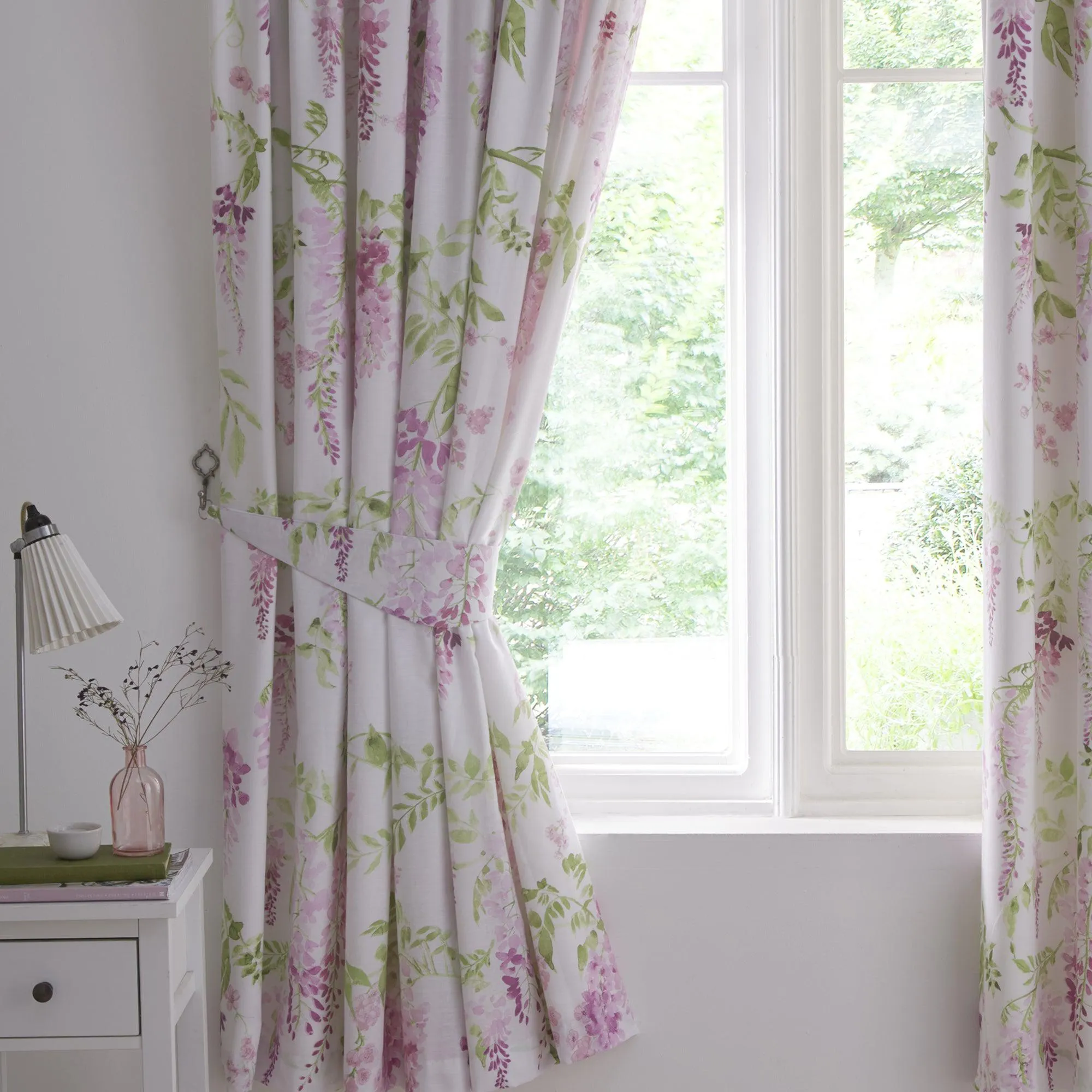 Dreams & Drapes Wisteria Pencil Pleat Curtains  - Pink