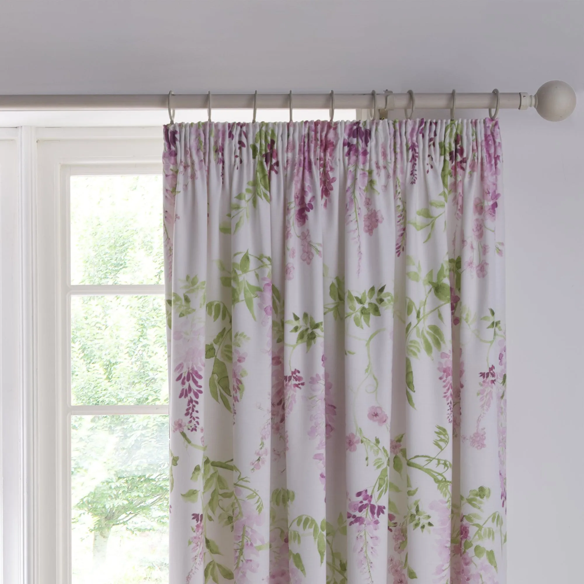 Dreams & Drapes Wisteria Pencil Pleat Curtains  - Pink