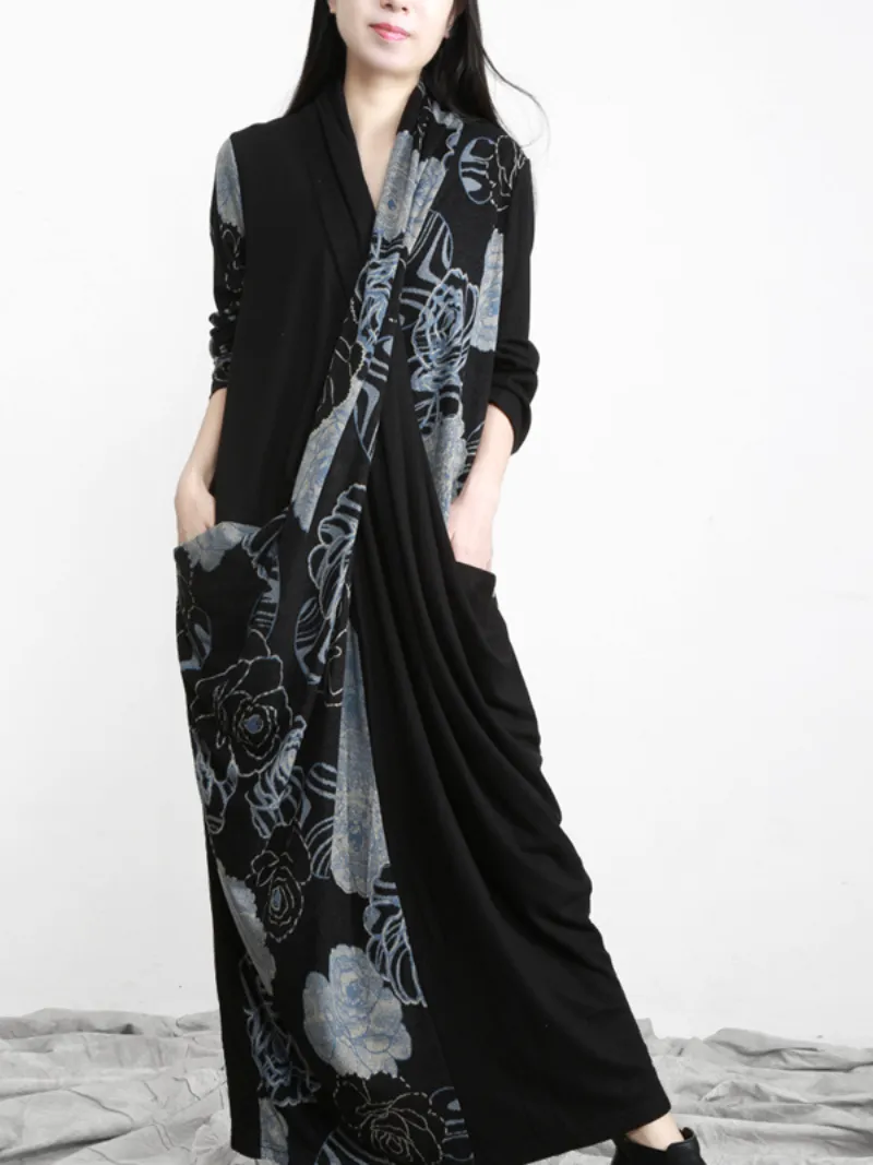 fashionable skirt v-neck long beautiful maxi dress