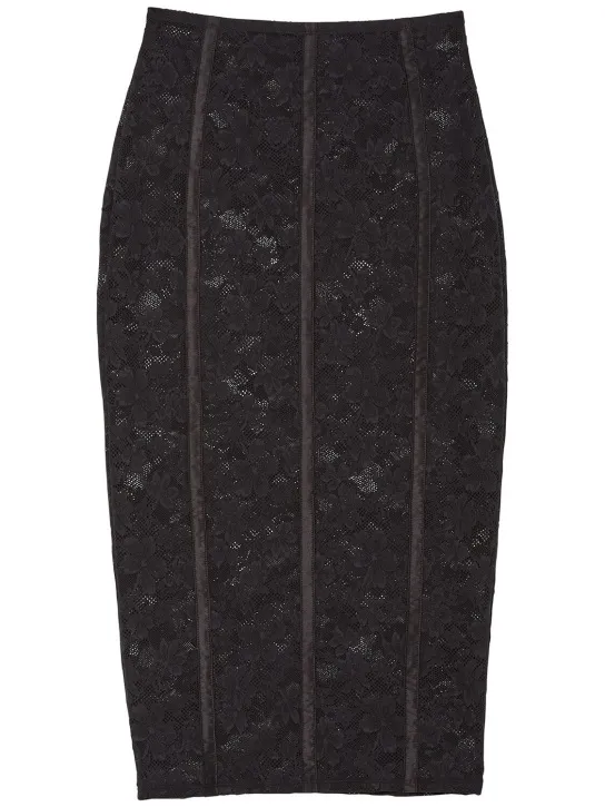 Fleur Du Mal   Le Stretch lace midi pencil skirt 