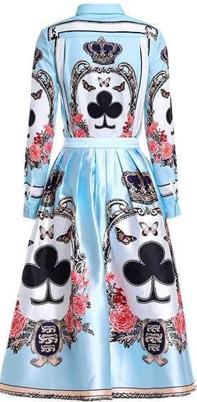 Floral and Club Print Shirt and Skirt Set