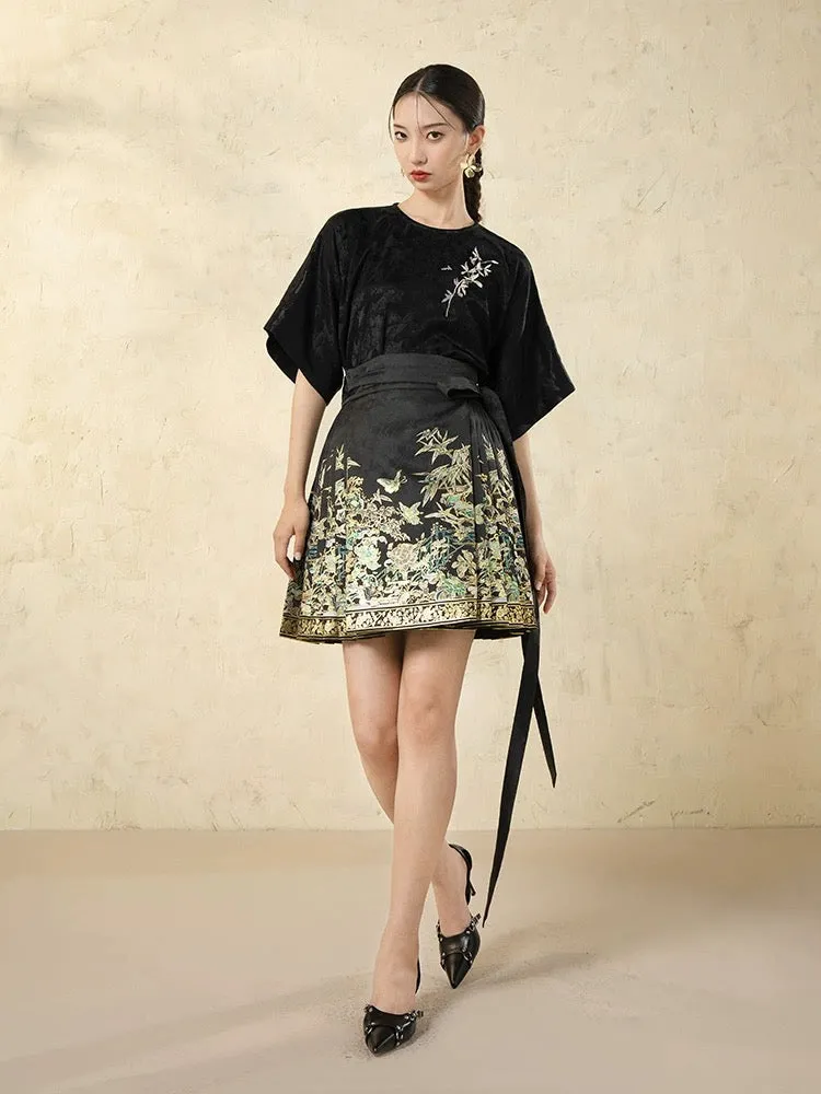 Fragrance Modern Hanfu Ming Style Mini Mamian Skirt