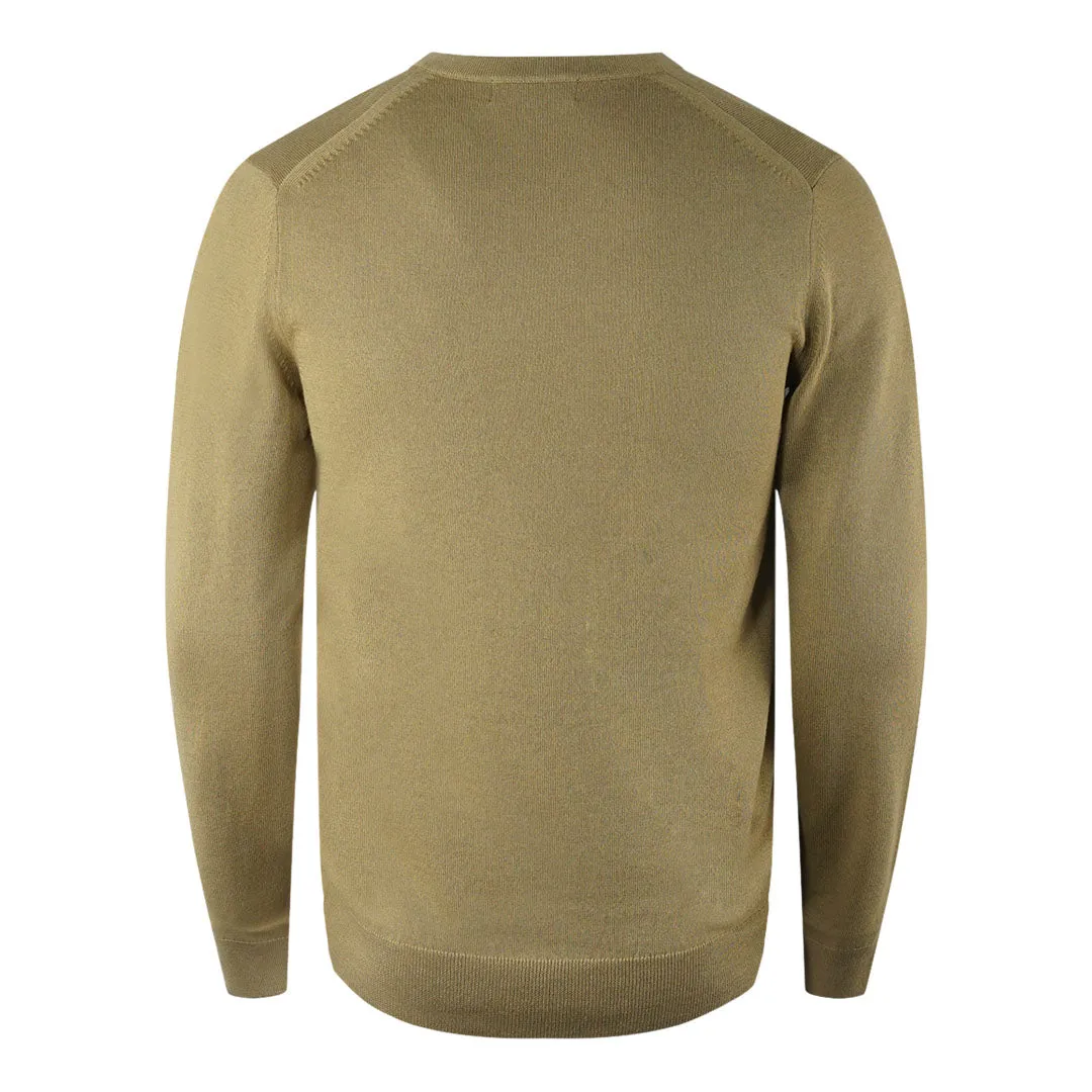 Fred Perry Warm Stone Beige V-Neck  Jumper