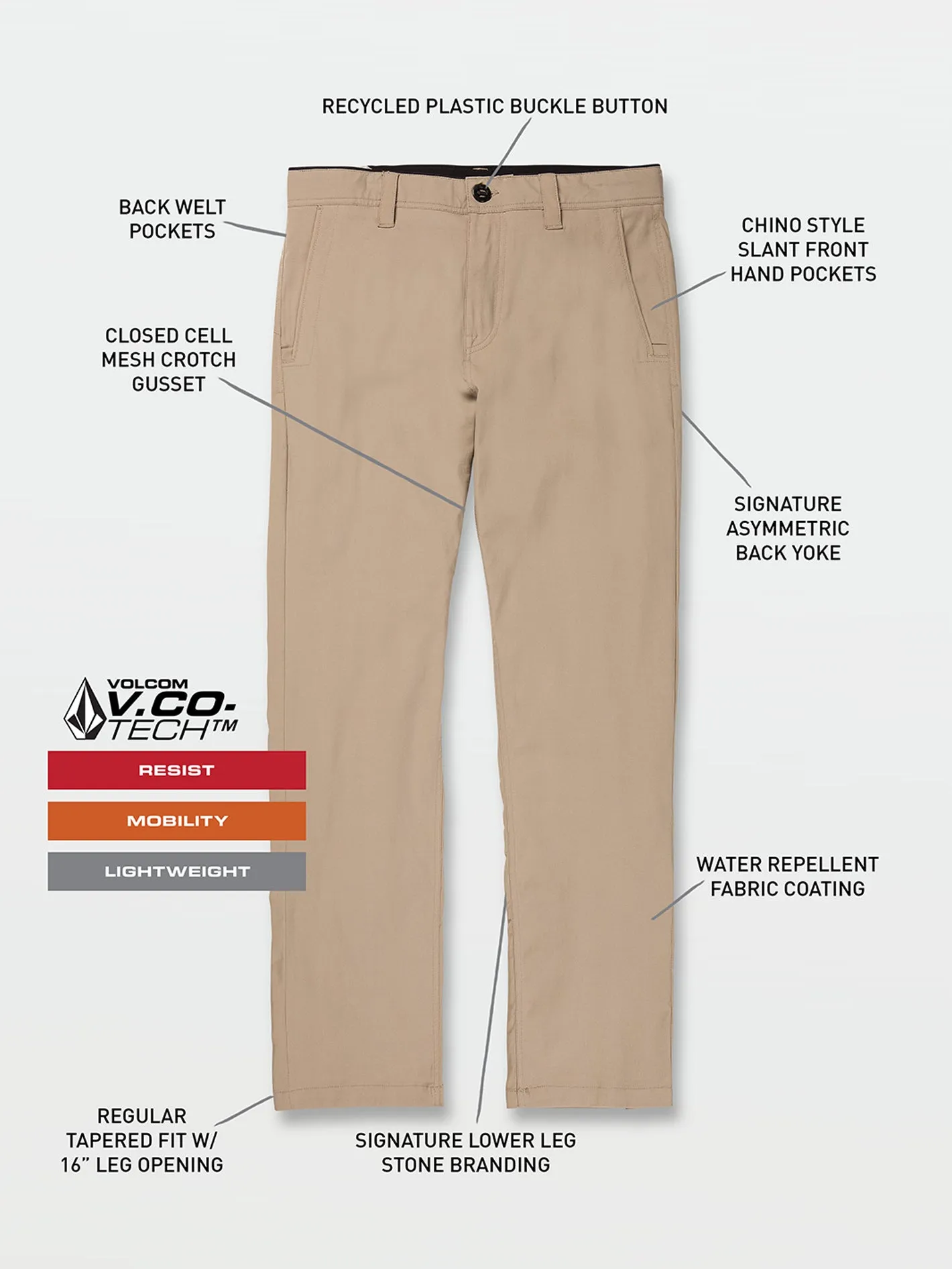 Frickin Tech Chino Pants - Khaki