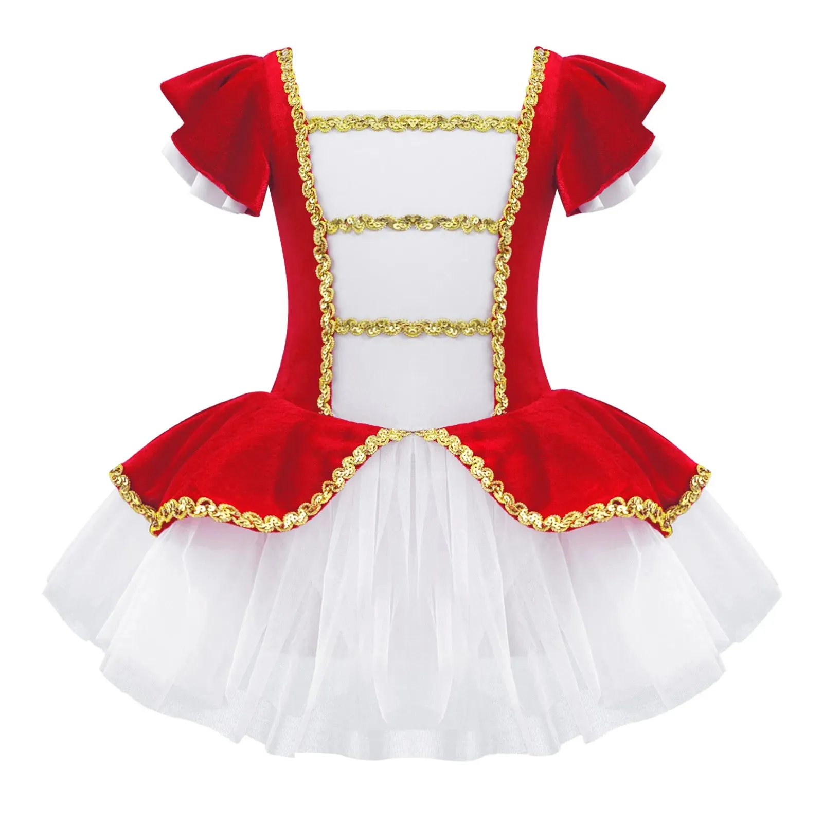 Girls Ballet Dance Leotard Tutu Princess Dress for Stage Performance