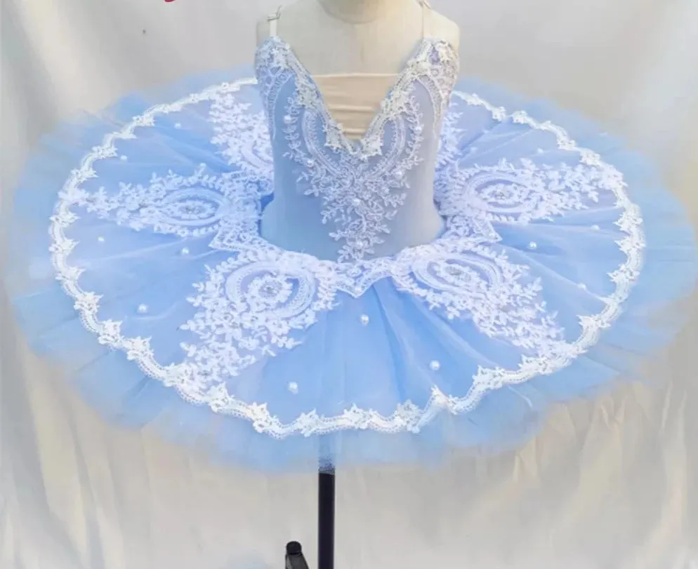 Girls Blue Ballet Tutu  Ballerina Dress Dance Stage Costume