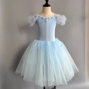 Girls Puff Sleeve Tutu Skirts Ballerina Dance Dress Costume