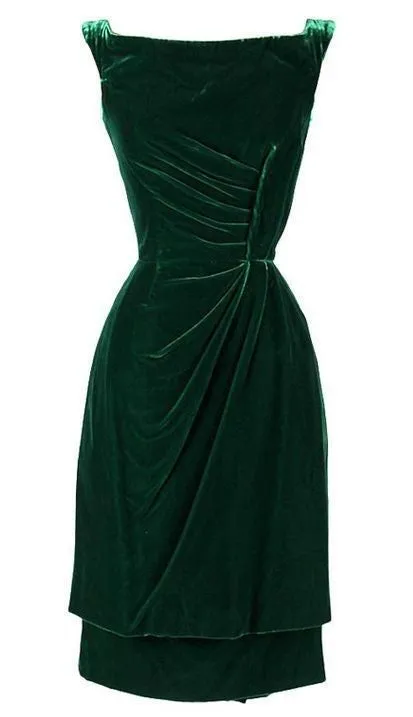 Green Velvet Short Homecoming Dress      fg5624