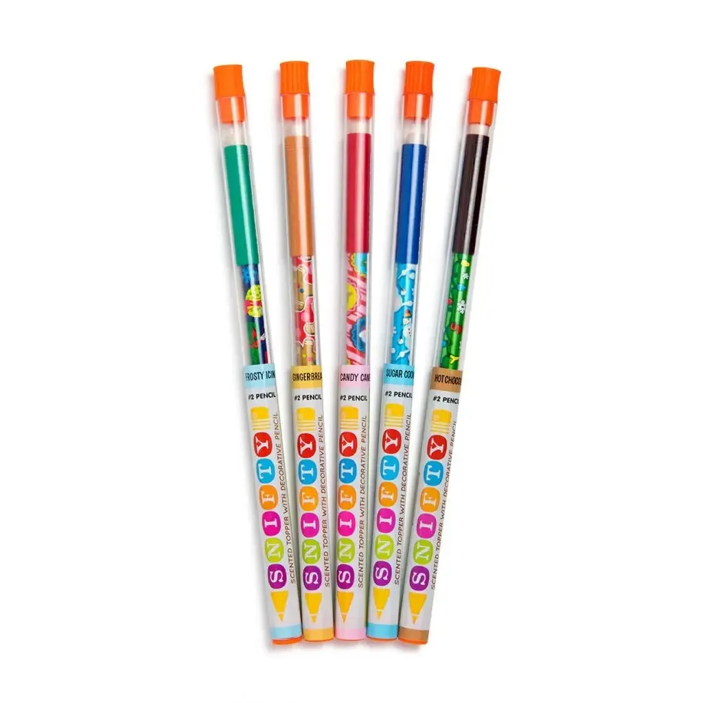 Happy Holidays Scented Pencil Toppers 5 Pack