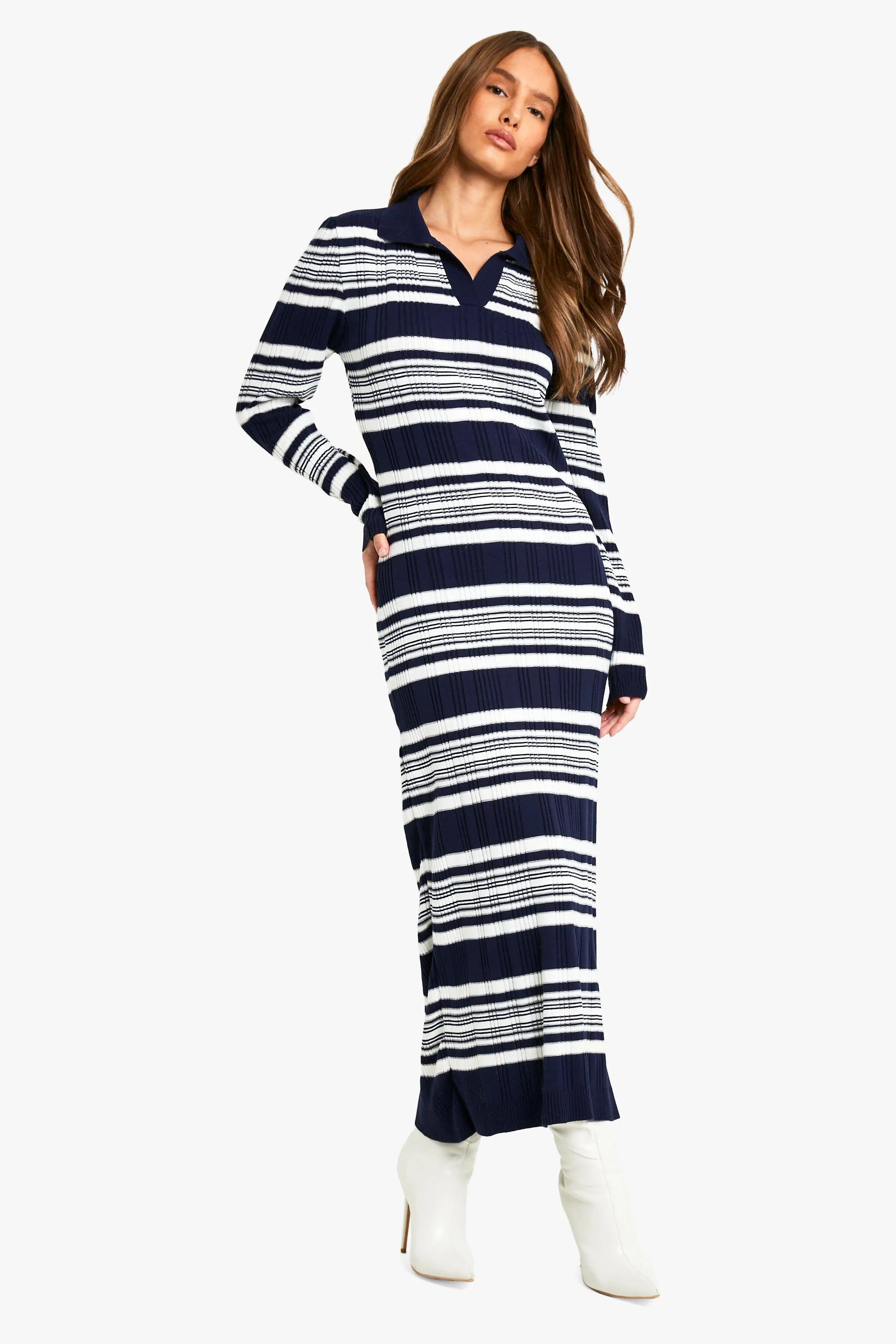 Harper Striped Collar Knit Dress