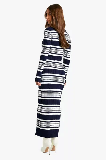 Harper Striped Collar Knit Dress