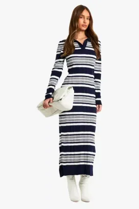 Harper Striped Collar Knit Dress