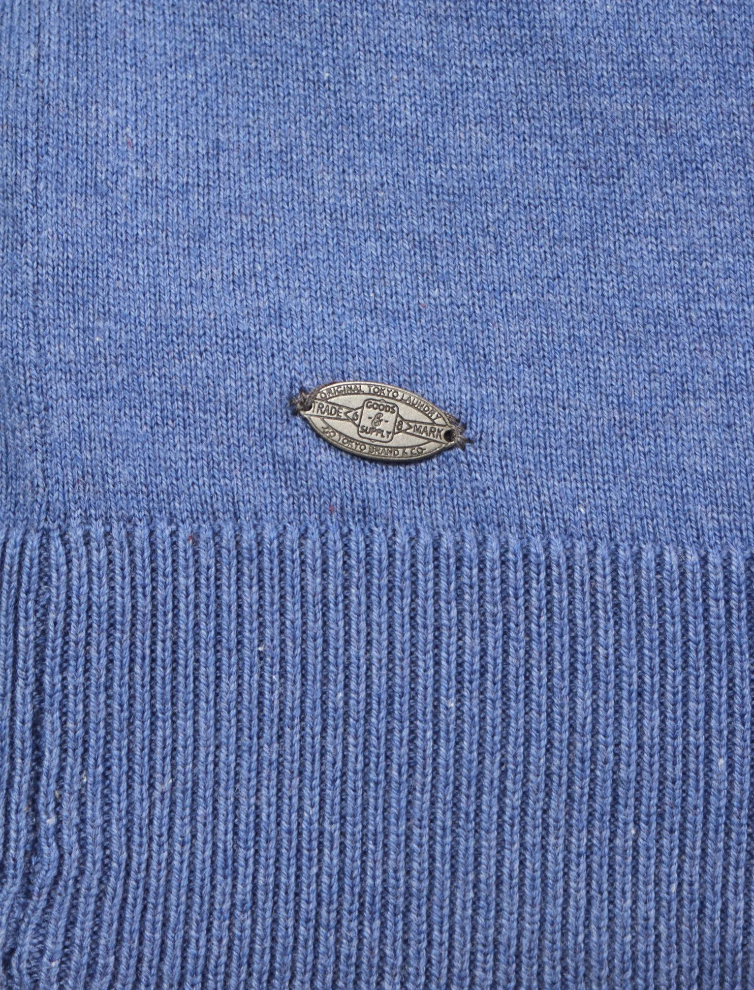 Heppleston V-neck Cotton Jumper in Blue Marl - Tokyo Laundry