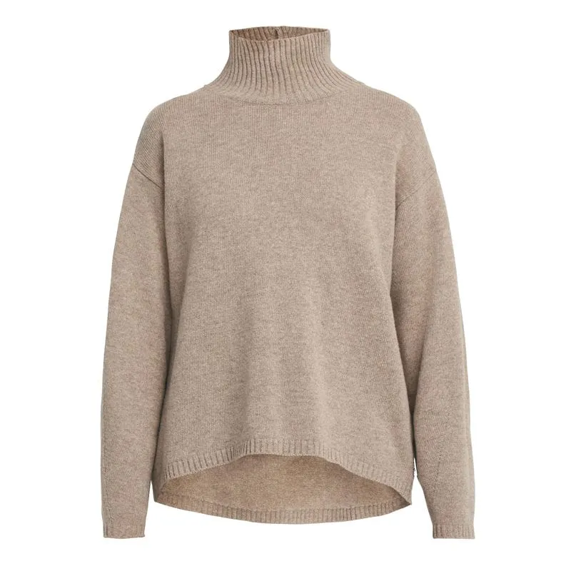 Holebrook Veronika Ladies Turtleneck Jumper - Khaki