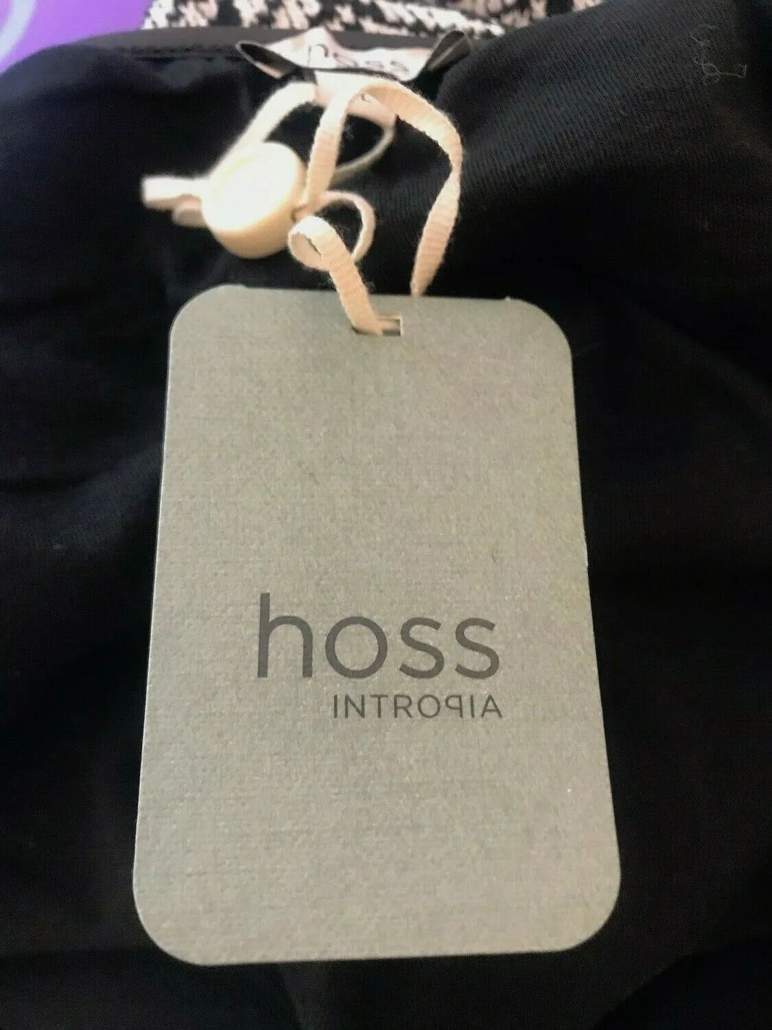 Hoss Intropia Black & White Herringbone Mini Pencil UK 16 US 12 EU 44