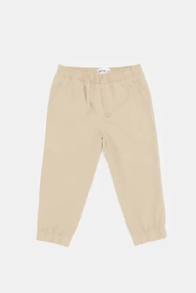 Infant Boys Beige Twill Chino Jogger