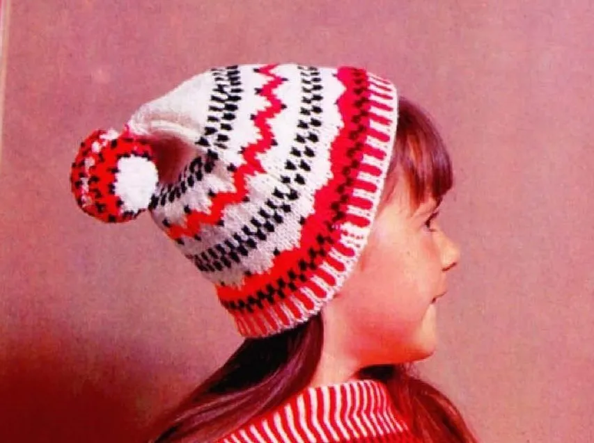 Knitted Children's Sweater and Hat, Fair Isle Pattern, Instant Download