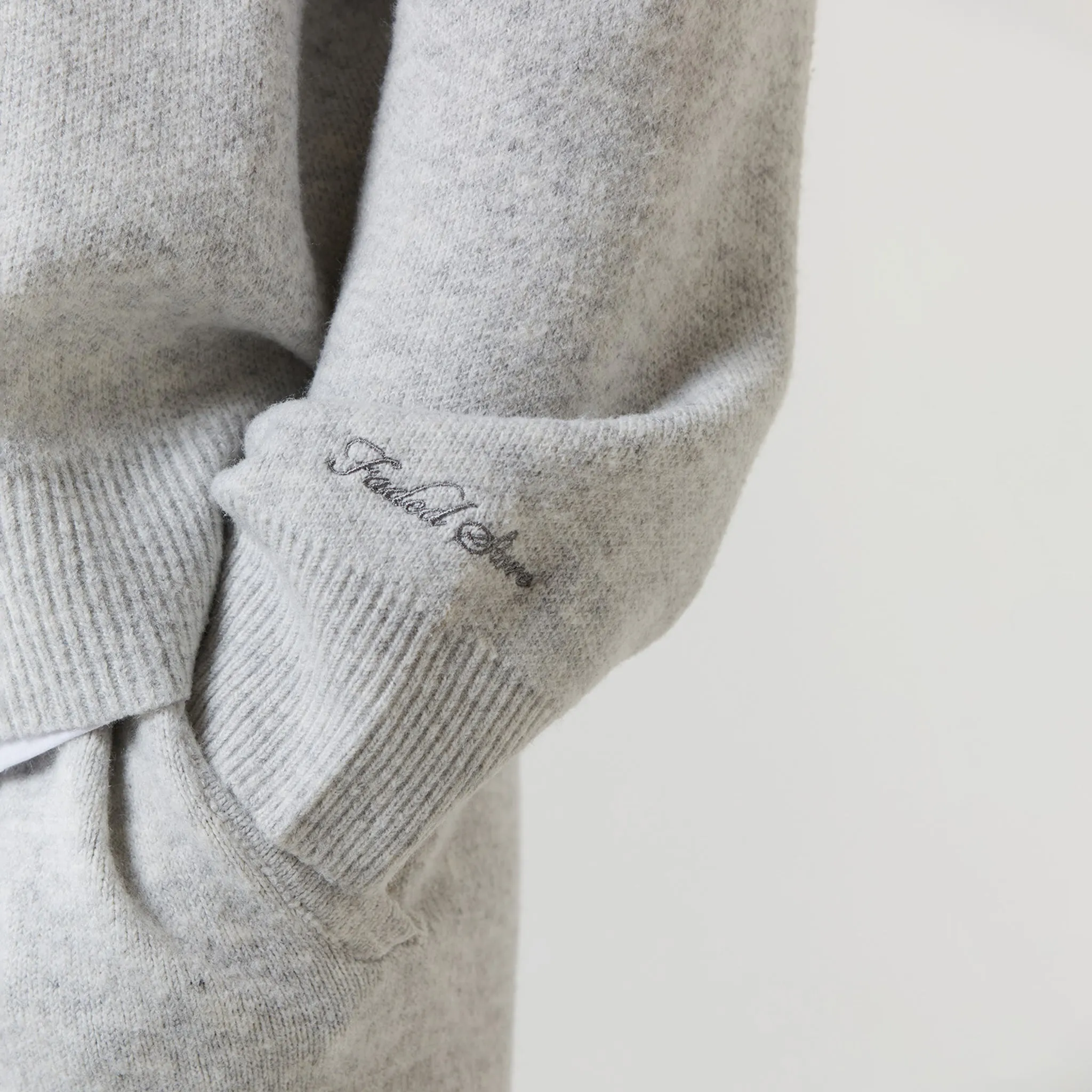 Knitted Crewneck Set | Grey Marl