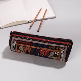 Kutch Dhebariya Hand Embroidery Cotton Pencil Pouch