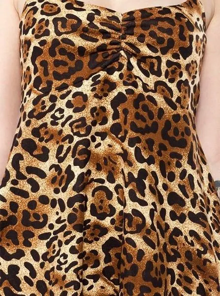 Leopard Print Babydoll Dress