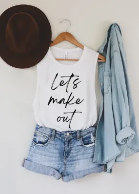 Let's Make Out Cropped Muscle Tee