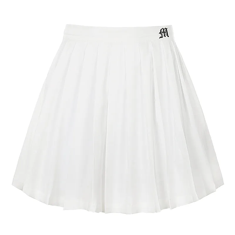 Letter embroidery pleated skirt KF81891