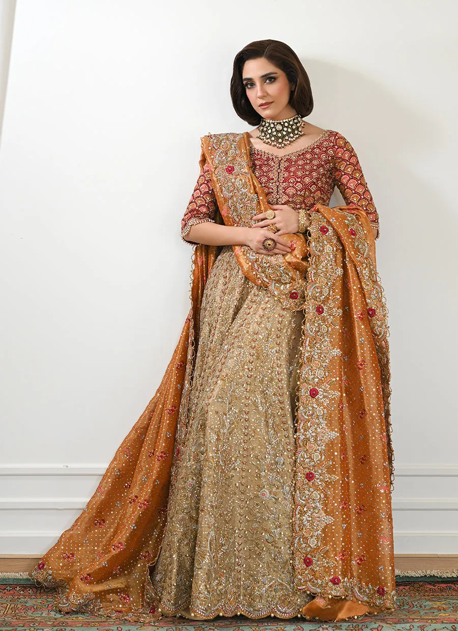 Lila Gold Lehnga Choli Bridal