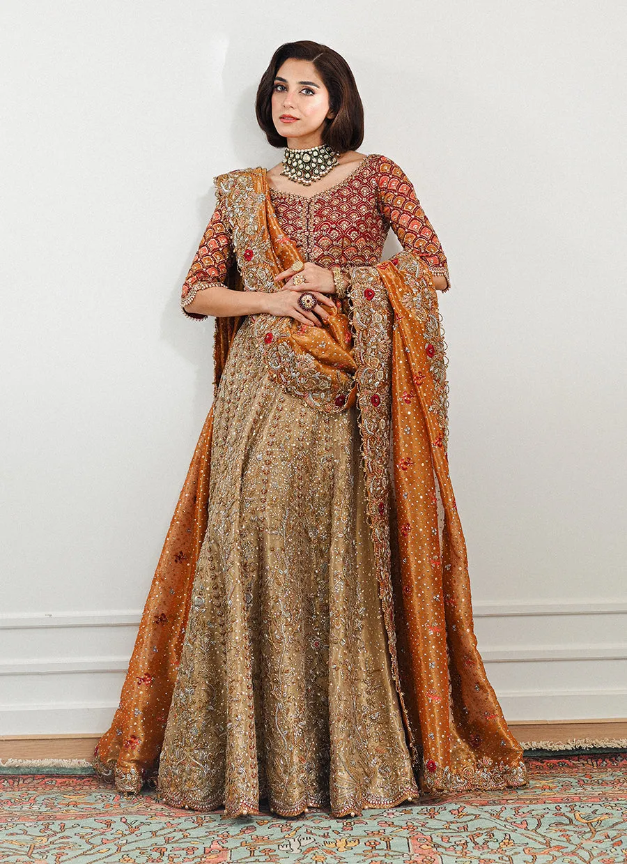 Lila Gold Lehnga Choli Bridal