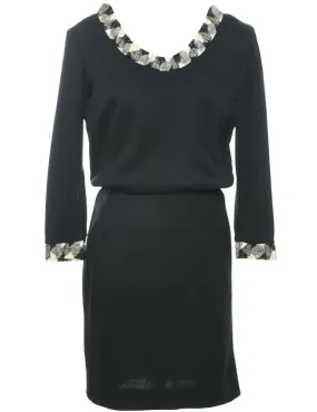 Long Sleeved Black Dress - M