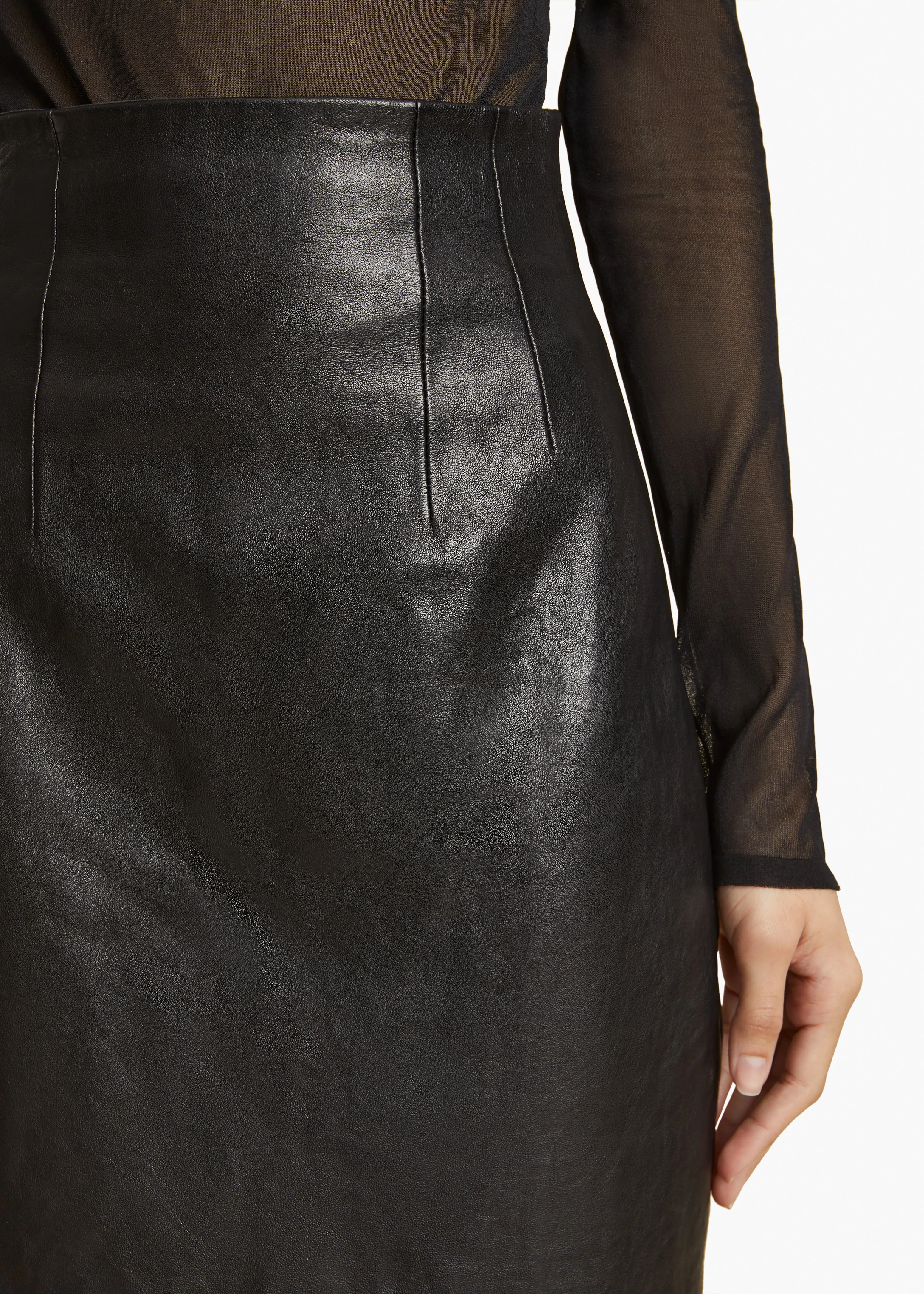 Loxley Skirt in Black Leather