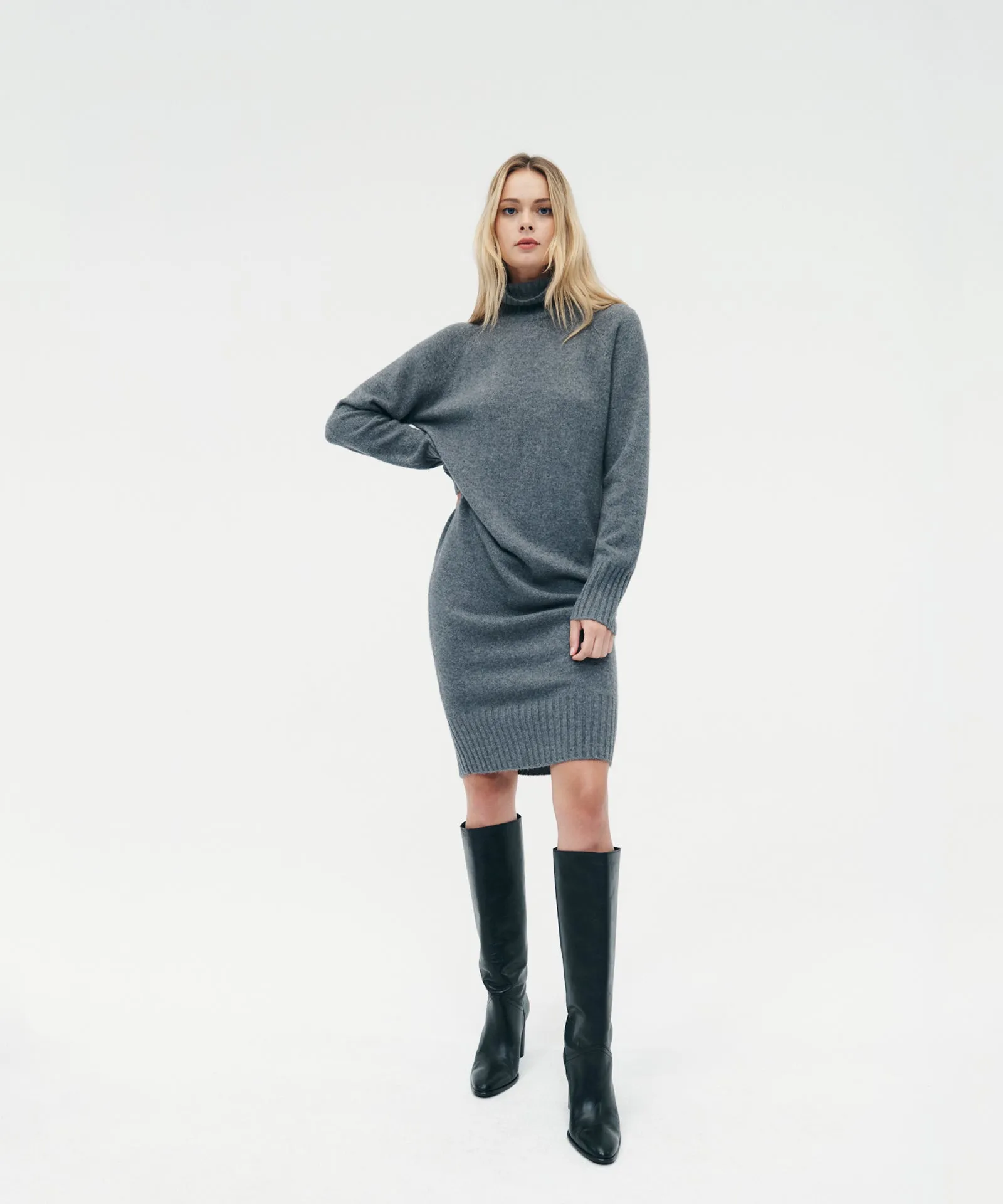 Luxe Cashmere Turtleneck Dress