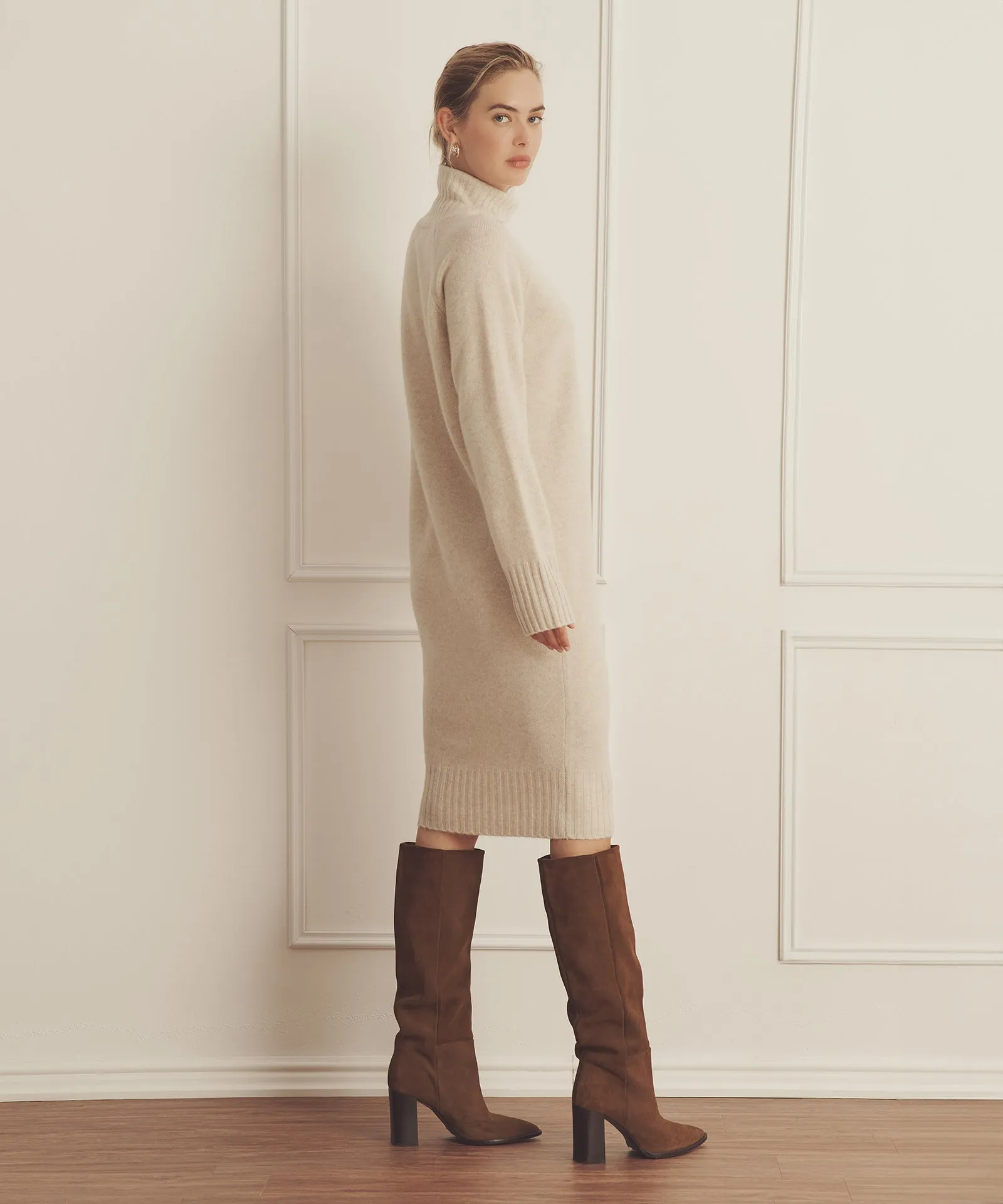 Luxe Cashmere Turtleneck Dress