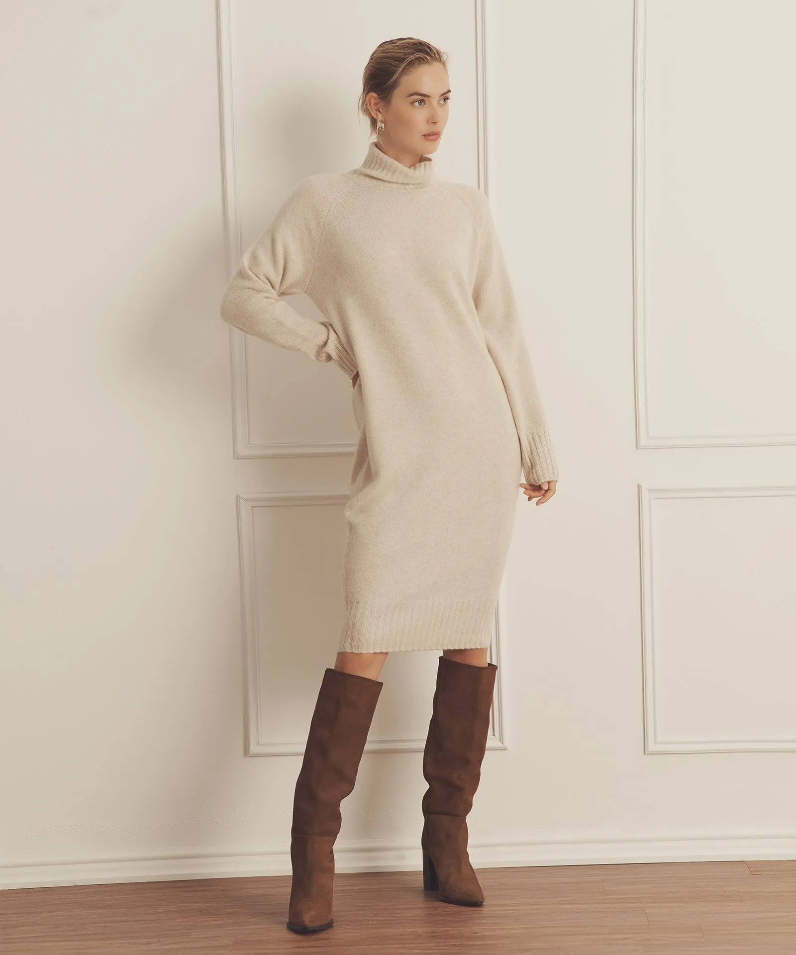 Luxe Cashmere Turtleneck Dress