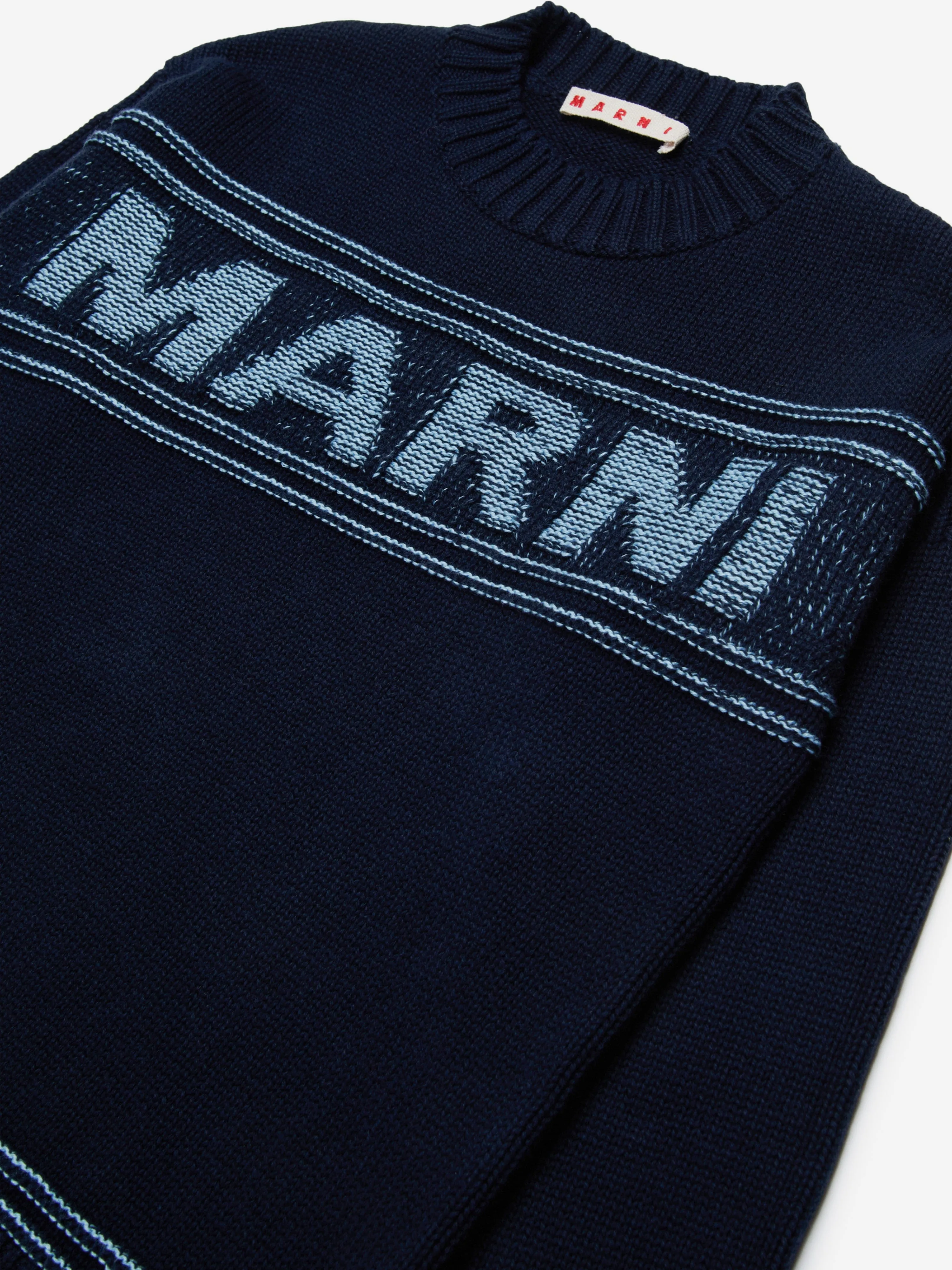 MARNI Kids Logo Jumper in Navy