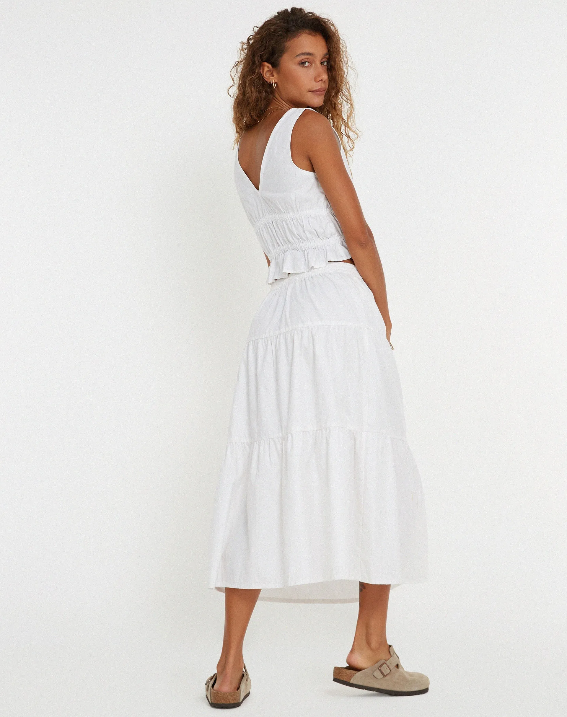 Midaxi Skirt in White