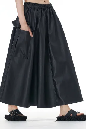 Midnight Maven Faux Leather Cargo Skirt