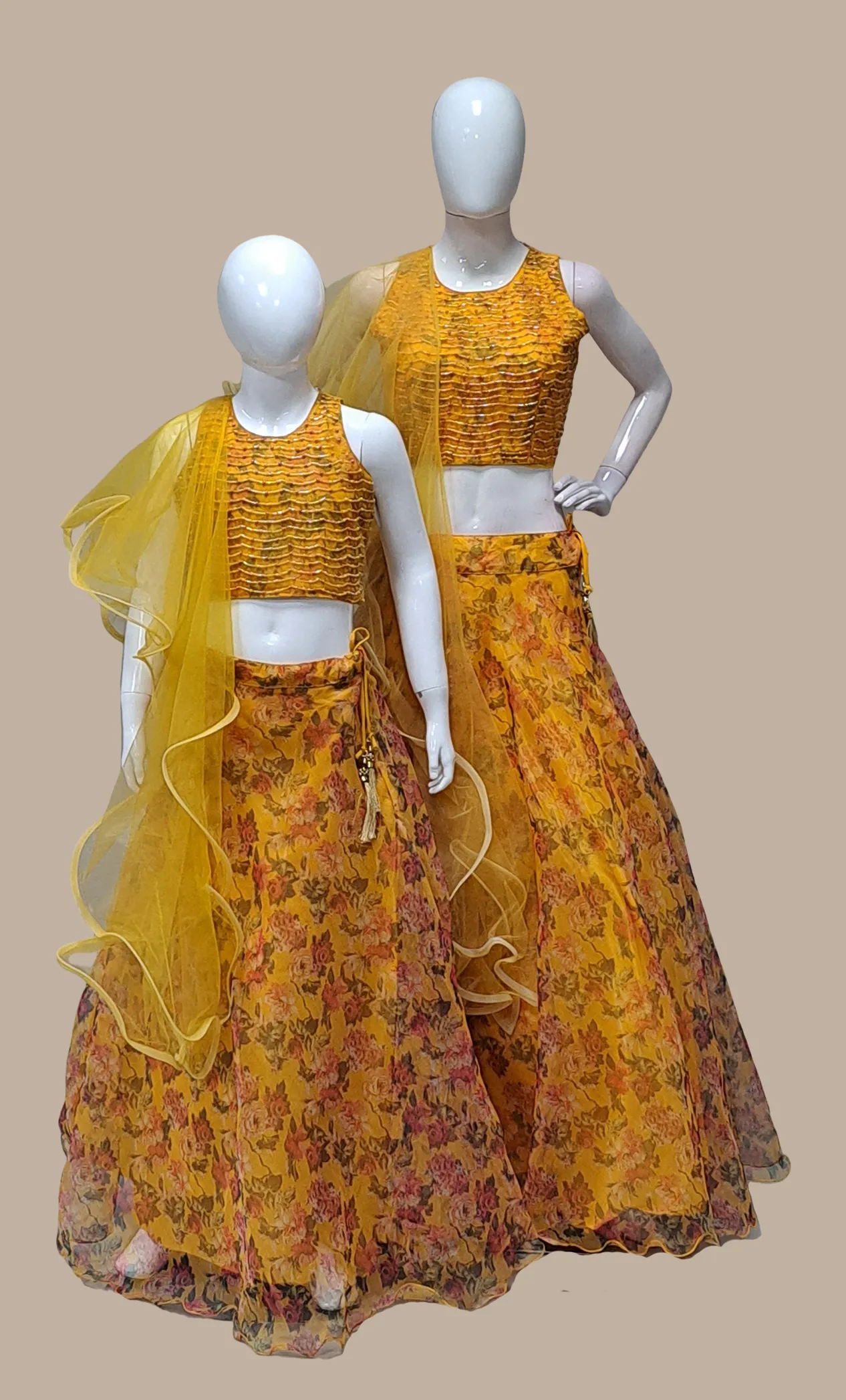 Mustard Embroidered Choli Set