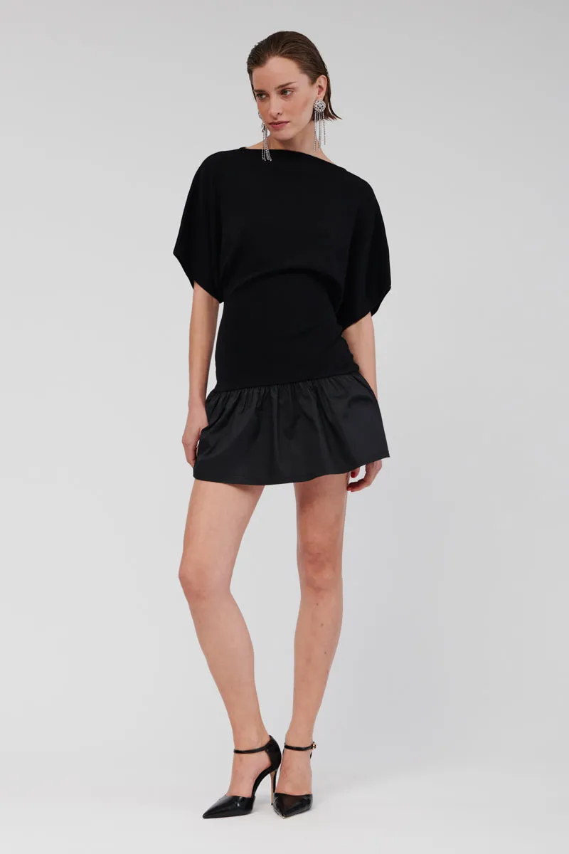 Naples Drop Waist Mini Dress - Black