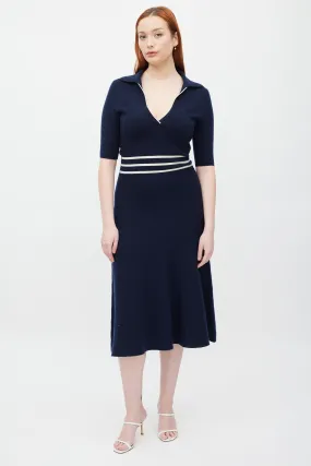 Navy & White Stripe Knit Dress