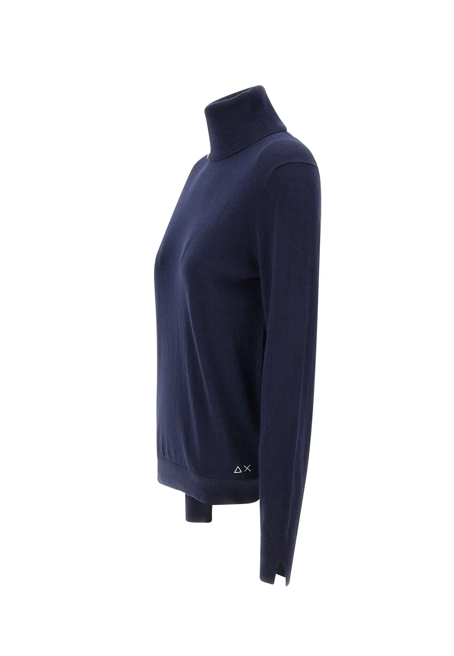 Navy Blue Turtleneck Wool Sweater