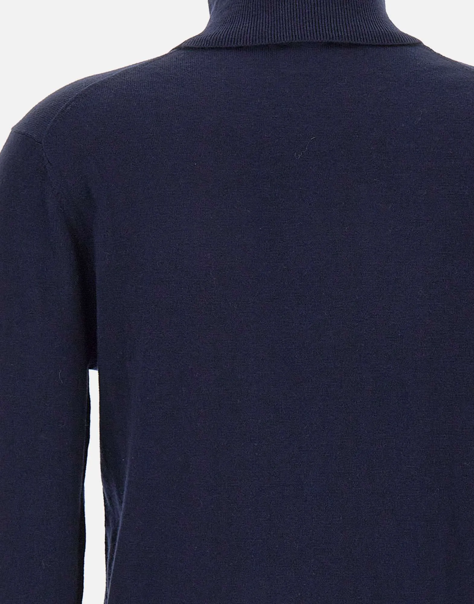 Navy Blue Turtleneck Wool Sweater